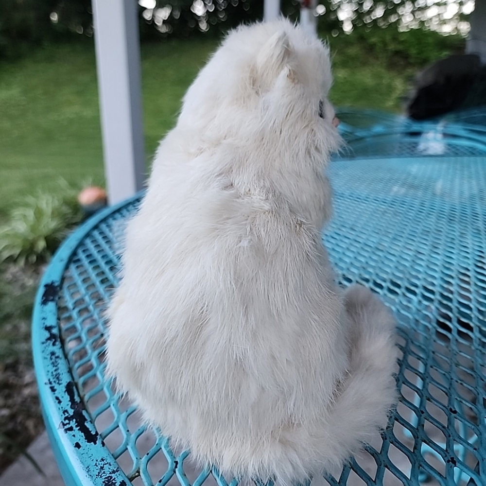 Vintage Rabbit Fur Cat Figure - Picture 2 of 9